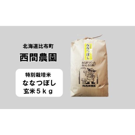 ふるさと納税 北海道 比布町 西間農園　2023年産新米　ななつぼし(特別栽培米)　玄米5kg