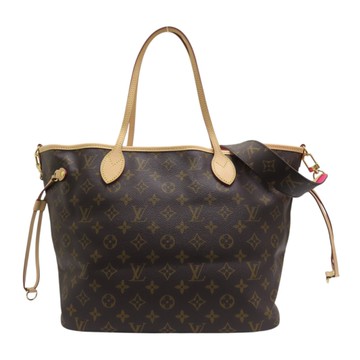 LOUIS VUITTON LV 路易威登 棕色 原花帆布 Neverfull MM Inside Out Stripe 托特包 【二手名牌BRAND OFF】