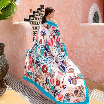 防曬披肩青海沙漠旅行加厚圍巾兩用紗巾大披肩女沙灘巾夏天女絲巾