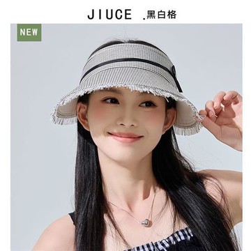 【米蘭精品】現貨+預購 機能戶外防曬帽空頂帽-春夏新款小香風流速格子女帽子5色74kv19