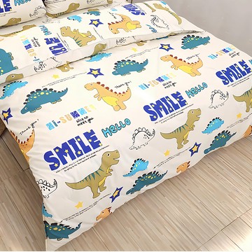 J-bedtime 床寢時光 羊羔法蘭絨暖暖被  200 x 150cm  恐龍樂園 米白色