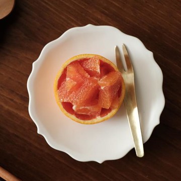 純白極簡花邊陶瓷小碟