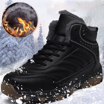 冬季棉鞋男高幫保暖加絨加厚雪地靴大碼46防水防滑中老年人爸爸鞋