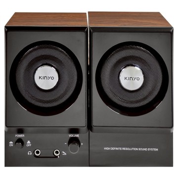 Kinyo 二件式木質立體擴大音箱  PS-2000  黑色 + 深木紋色