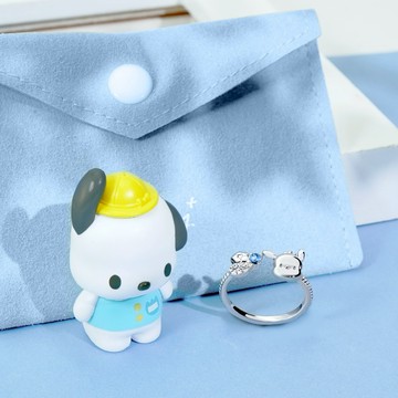 【STORY故事銀飾】Sanrio學院Mix系列-Pochacco帕恰狗晶鑽純銀戒指