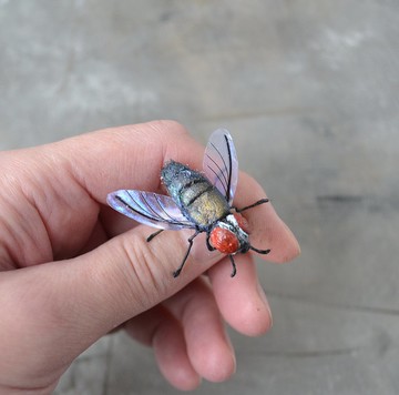 手工製作的 Fly 複製品女士胸針 逼真的假昆蟲別針首飾