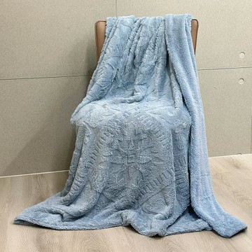 Carolan 四葉草塔芙絨/羊羔絨雙層毯-藍(150x200cm)