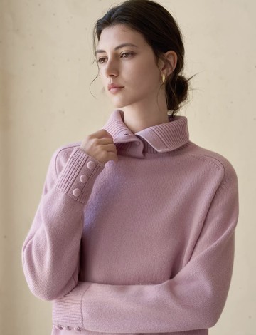 法式復古 / 手工包扣針織毛衣 / 重磅全羊毛