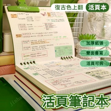 💥好物熱賣💥 筆記本 活頁筆記本 方形活頁本 空白筆記本 方格筆記本 格子筆記本 橫線筆記本 記事本 日記本 不硌手本子