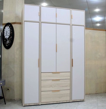 【歐風別館】百靈5.3尺梧桐色+米色加高衣櫃【棉被櫃~系統櫃~莫蘭迪色~基隆至台中免運費】