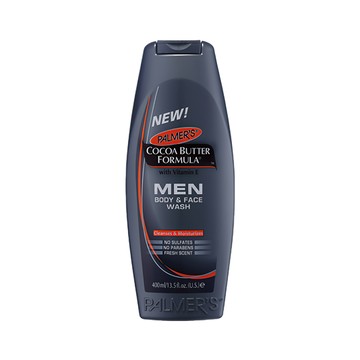 PALMER'S 帕瑪氏 全效男仕肌能潔面沐浴乳 含維他命E 可可脂配方 不含硫酸鹽 不含對羥基苯甲酸酯 清新香味  400ml  1瓶