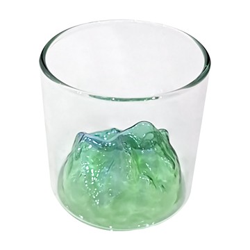 蕉蕉購物 日式復古觀山彩色玻璃杯  綠山  1組