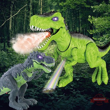 電動下蛋霸王龍噴火下蛋投影電動行走噴霧恐龍模型玩具廠批發
