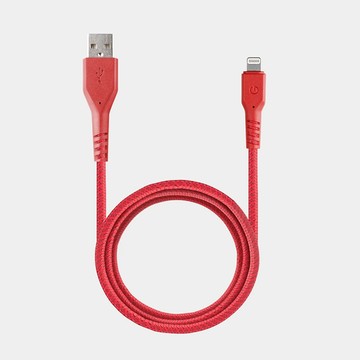 [亞瑟3C] ENERGEA Lightning to USB-A
Fibratough 快充MFI認證傳輸線  1.5M-紅色