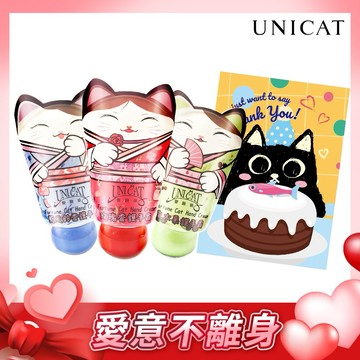 【UNICAT 變臉貓】情人節禮物｜人氣禮物｜LINE限定｜迷你招財貓護手霜25ml3入 (玫瑰香+藍風鈴香+乳木果) 七夕禮物 女友禮物 買就送-限量萌貓感謝卡