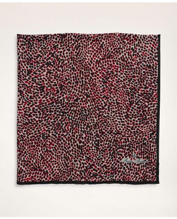 Brooks Brothers Women's Animal Print Scarf | Burgundy/Black