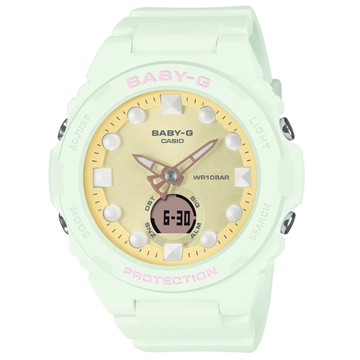 【CASIO 卡西歐】BABY-G 未來風 夢幻色彩雙顯錶款 綠 BGA-320FH-3A_42.4mm