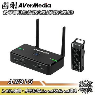 圓剛 AW315 AVerMic 教學專用無線麥克風(單麥克風組)【Sound Amazing】