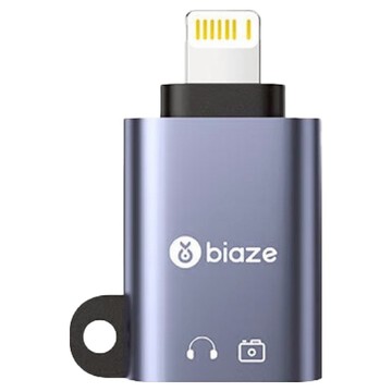 biaze 畢亞茲 蘋果數據線轉接頭Type-C轉Lightning轉換器 2.5cm  銀灰色  1個