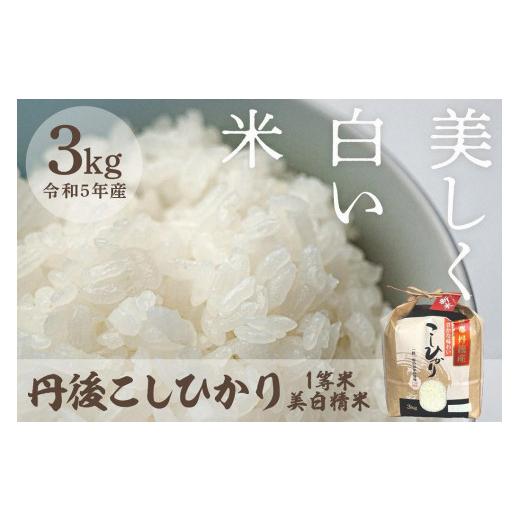 ふるさと納税 京都府 京丹後市 令和5年産 新米 美白精米 丹後こしひかり 3kg 1等米