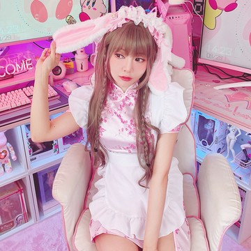 中華小廚娘國風Lolita少女粉紅旗袍 大尺碼中華娘cos旗袍 筱雅衣舖【BA300】