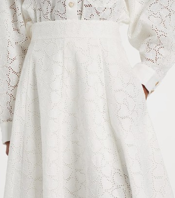 Zimmermann Crush Embroidered linen midi skirt