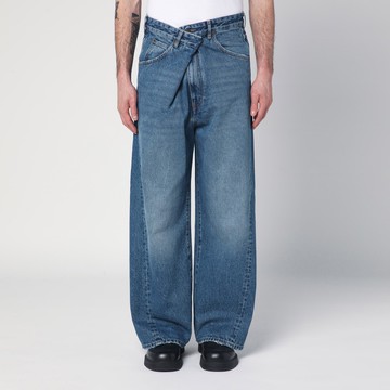 Blue asymmetrical wide leg jeans Ined