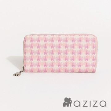 aziza DOPAMINE拉鍊12卡長夾 果凍粉