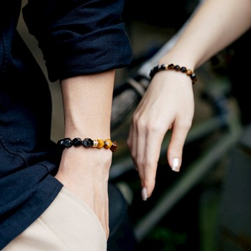 目標達成【Montagne】HALF｜銀曜石Ｘ虎眼石切角手鍊 (男女款) 送男友 招財 安穩 信念 自信增強 事業 工作 目標達成 同事 好友 男友 女友 生日禮 職場禮