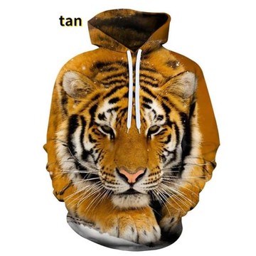 3D Animal Print Pullover Hoodie 3d動物印花套頭長袖連帽衛衣