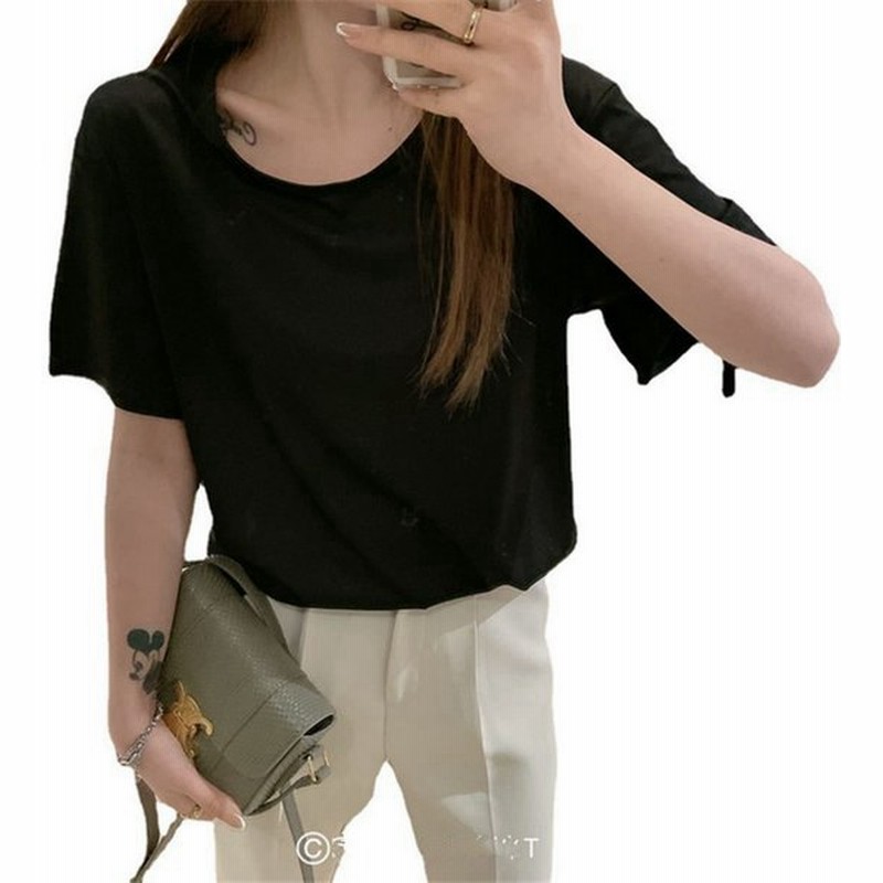 3着目おまけ Tシャツ 半袖 レディース 夏tシャツ Tシャツ 夏 薄手 トップス コットン シンプル カジュアル 可愛い Uネック インナー 部屋着 通販 Lineポイント最大get Lineショッピング