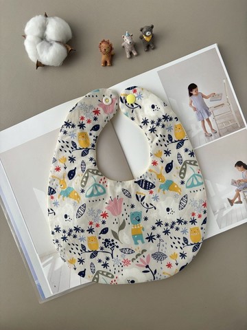 6重紗圍兜兜 新生兒禮 彌月禮  口水巾 小熊魔法森林