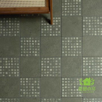 免運 公司貨 地面磚 墨綠色中古風格子花磚 磨砂復古衛生間廚房陽臺手工磚 防滑地磚 可開發票 全館八折 工廠現貨直銷 新品特價 HTXW12232