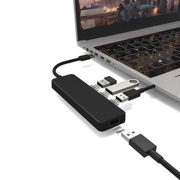 熱銷type-c拓展塢獨立供電USB3.0擴展塢鐳雕印LOGO HUB集線器【宜家良品百貨】