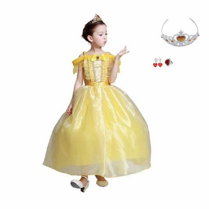 こども コスチューム ドレス プリンセス ディズニー 美女と野獣 ベル 風 コスプレ 仮装 ハロウィン 4点セット キッズ クリスマス プレゼント 通販 Lineポイント最大get Lineショッピング