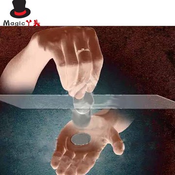 硬幣穿玻璃 蝴蝶幣 折疊幣 穿越 硬幣幻術 近景魔術道具