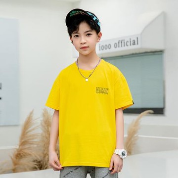 GILE潮牌男童夏裝純棉吸汗短袖夏季男孩洋氣T恤歐美休閑上衣