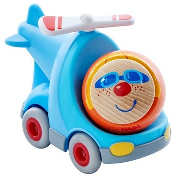 HABA酷樂比無動力車 塑膠 (ABS) 熱塑性彈性體 (TPE) 矽膠 積木  單一尺寸  雨果直升機 藍色 + 橘色  1個