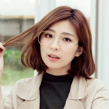 韓網流行前線復古大雷朋造型平光眼鏡【G3037】-金框