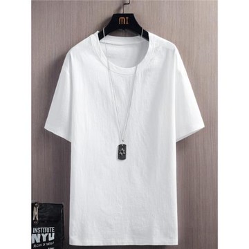 高端棉麻短袖t恤男夏季薄款中國風男裝衣服寬松大碼男士半袖體恤