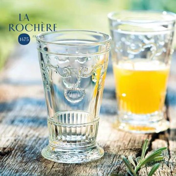 法國larochere凡爾賽貝殼浮雕玻璃高腳杯紅酒杯復古杯子果汁水杯