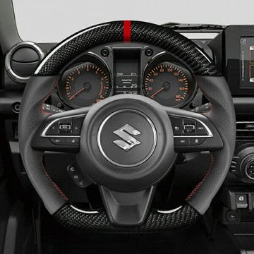 【CEEHOR】SUZUKI JIMNY 紅環碳纖維方向盤 JI18_CARO MRK