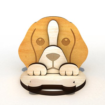 米格魯探長手機/平板座/名片座+集線memo夾,客製化刻字,交換禮物