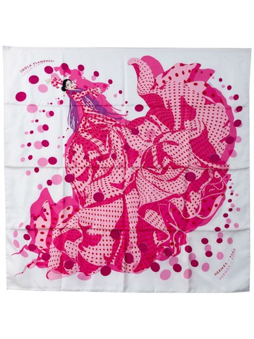 Hermès Pre-Owned - Hola Flamenca silk scarf - women - Silk - One Size - Pink
