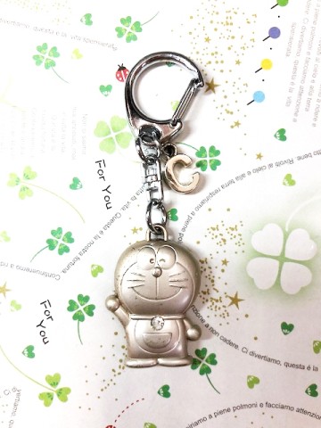 【震撼精品百貨】Doraemon_哆啦A夢~Doraemon鑰匙鎖圈-英文字母C#10723