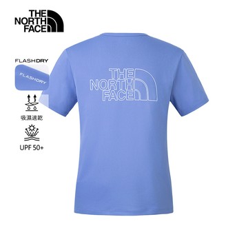 The North Face北面女款藍色吸濕排汗短袖T恤｜8CYX0YI 排汗衫