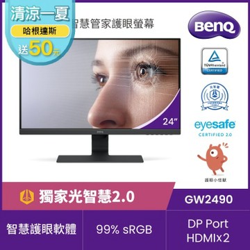 BENQ GW2490 24型FHD光智慧護眼螢幕(IPS/HDMI/DP)