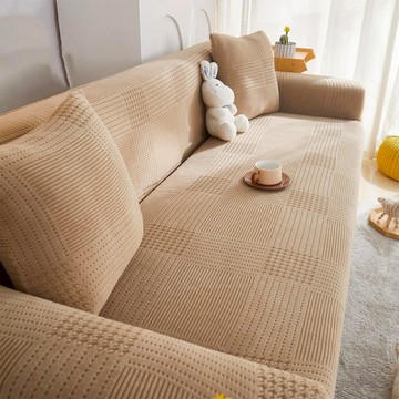 好物良品 四季通用彈力緹花沙發罩1人座 + 泡棉條  90~130cm  1組