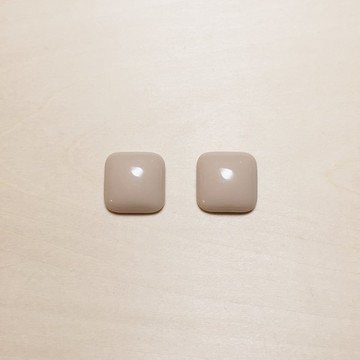 復古奶茶方形菱形耳環