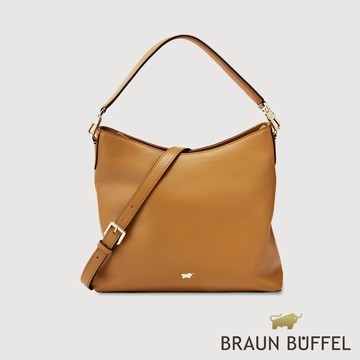 【BRAUN BUFFEL】蘿拉-M 大斜背包-淺棕色(德國小金牛台灣總代理)/BF855-26-CS